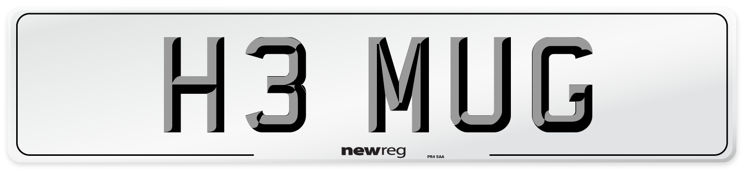 H3 MUG Number Plate from New Reg